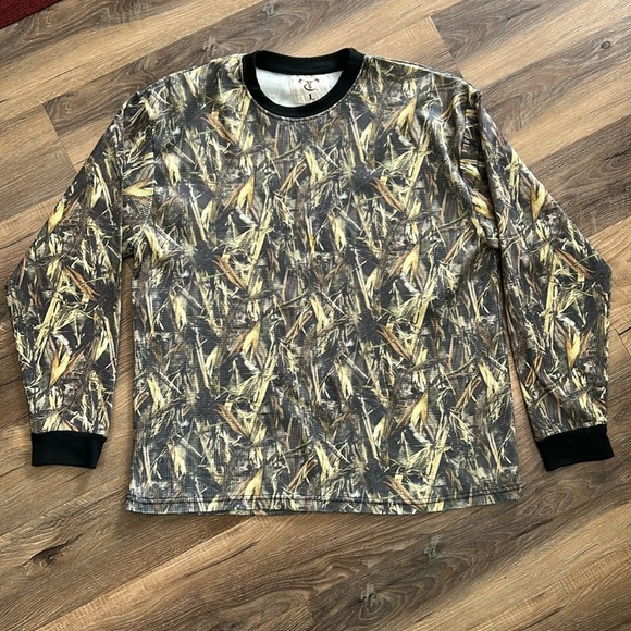 True Timber Camo Shirt Men’s Large Green/Tan Camouflage Hunting Long Sleeve - Picture 1 of 15
